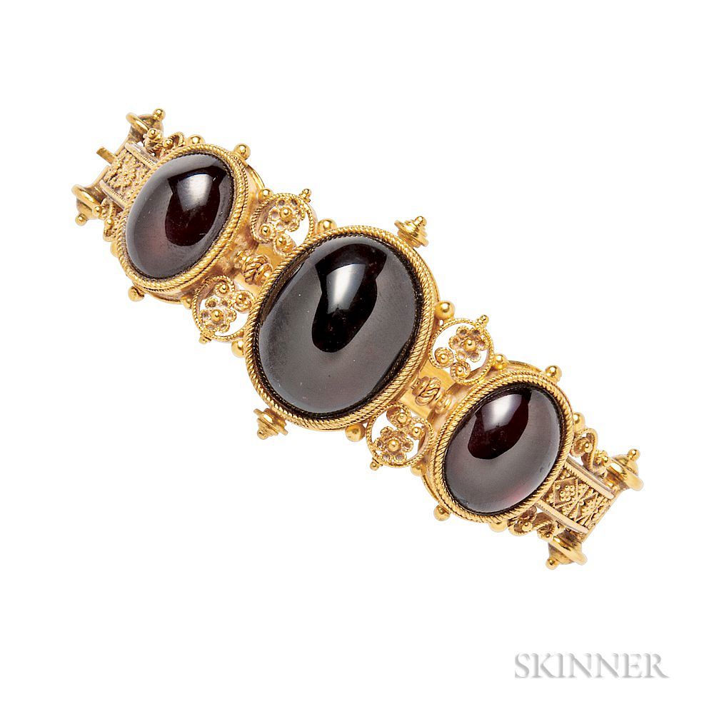 Appraisal: Victorian Gold and Garnet Bracelet Victorian Gold and Garnet Bracelet