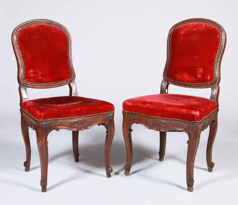 Appraisal: SET OF EIGHT LOUIS XV PROVINCIAL BEECHWOOD SIDE CHAIRS x