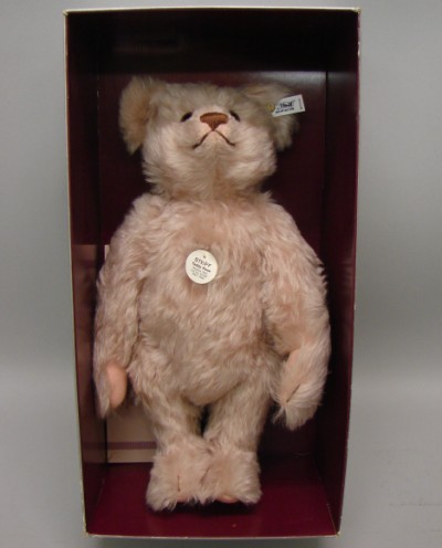 Appraisal: Replica pink mohair Teddy Rose - Brass incised button in