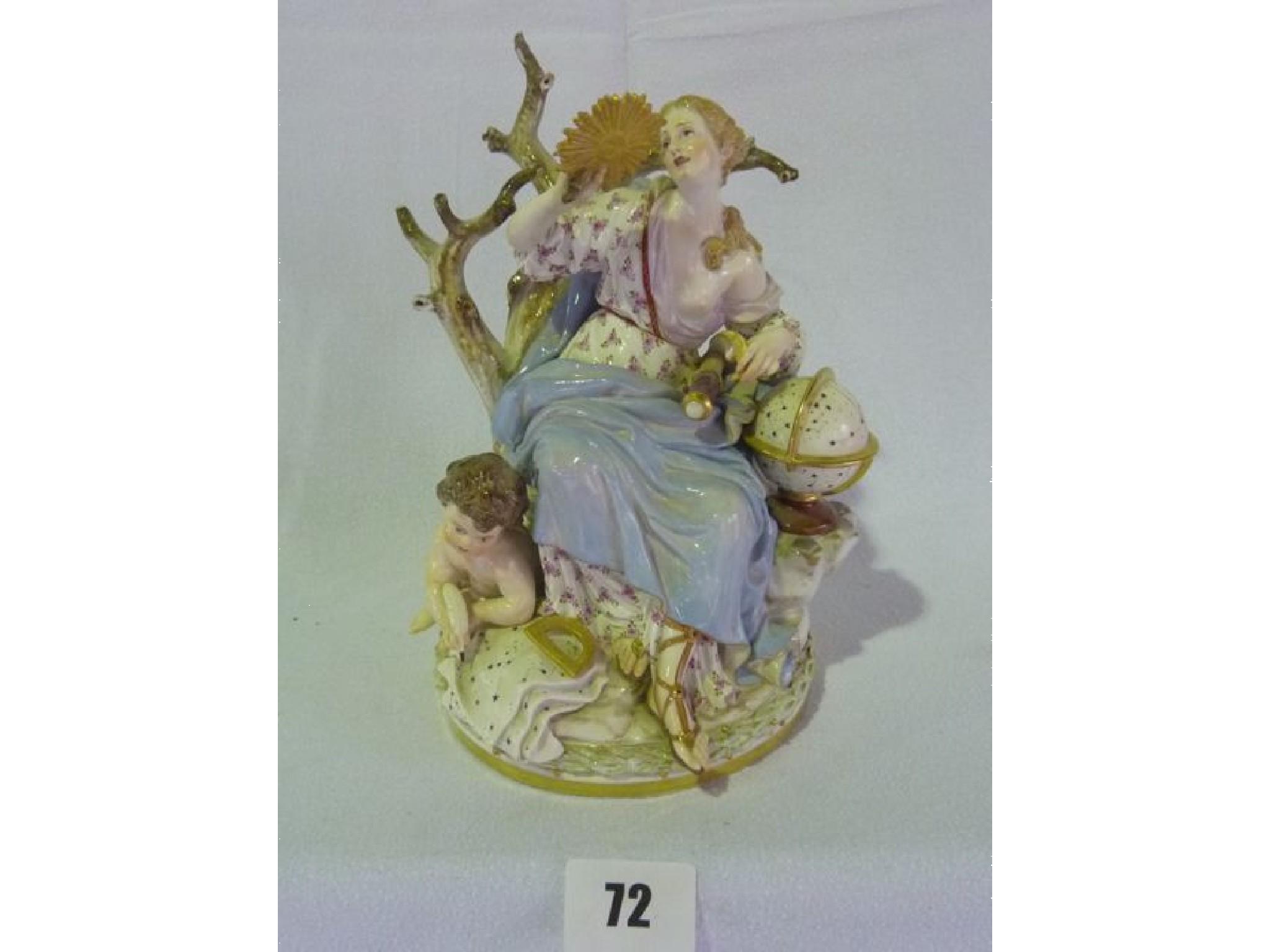 Appraisal: A Meissen figure of Urania Muse of astronomy circa with