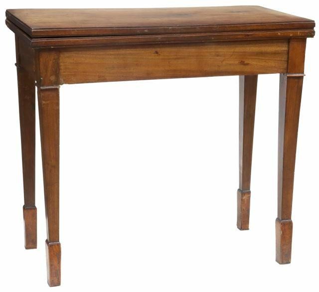 Appraisal: French walnut flip-top games table th c rectangular hinged top