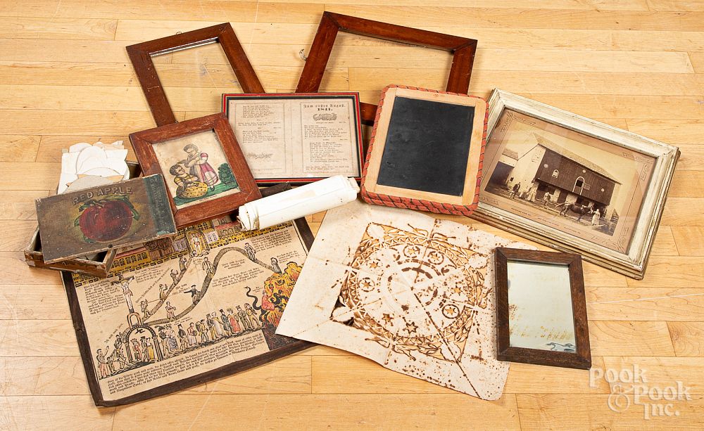 Appraisal: Printed fraktur frames ink drawings Printed fraktur frames ink drawings