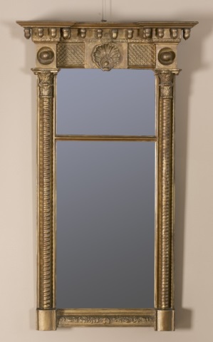 Appraisal: th c Gilt Frame Mirror Molded crest with acorn form