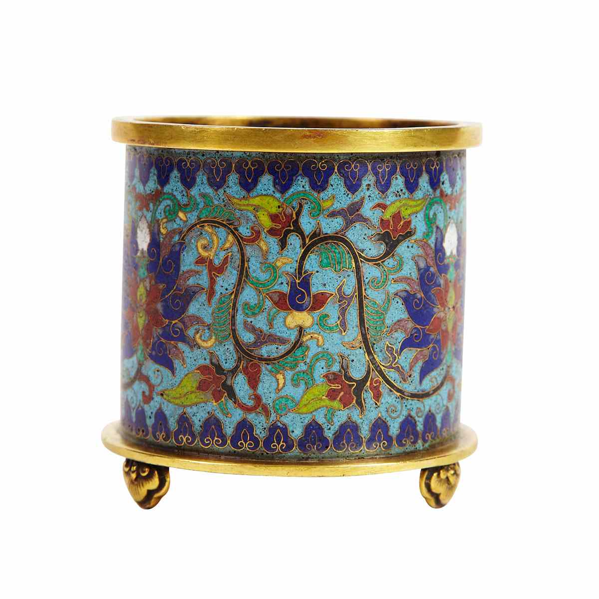 Appraisal: Cloisonn Enamel Censer Qianlong Mark and Possibly of the Period