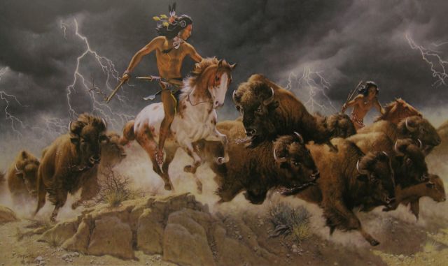 Appraisal: Suite of three Frank McCarthy AZ - buffalo and Native