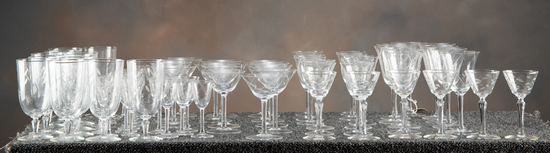 Appraisal: Collection of pieces of mixed pattern etched Crystal Stemware to