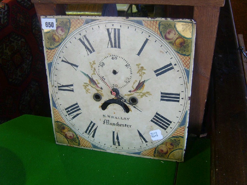 Appraisal: A th century longcase clock dial with painted spandrels now