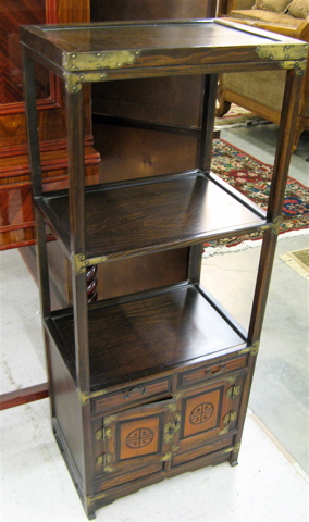 Appraisal: THREE-TIER DISPLAY STAND Korean th century having two rectangular open