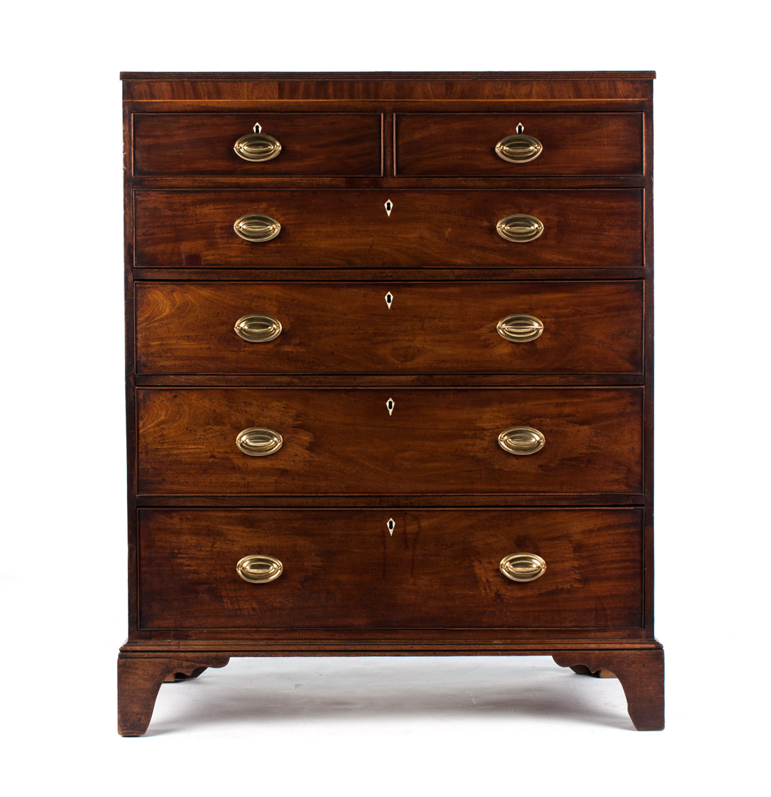 Appraisal: George III mahogany tall chest late th early th century