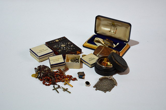 Appraisal: A small collection of miscellaneousincluding a Victorian card case with