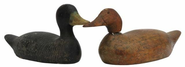 Appraisal: lot of Vintage hand-carved duck decoys including painted duck attributed