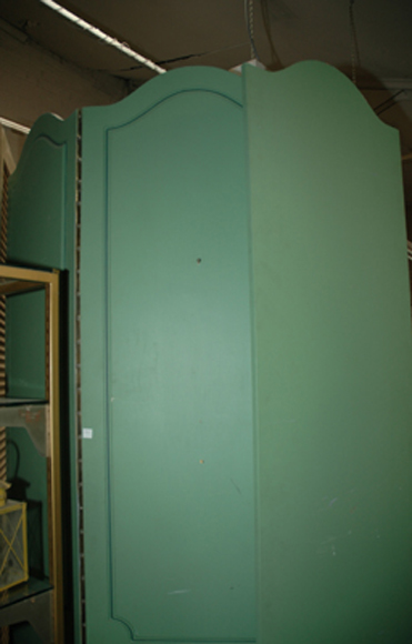 Appraisal: TWO GREEN PAINTED DUAL PANEL SCREENS