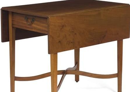 Appraisal: AMERICAN FEDERAL MAHOGANY PEMBROKE TABLE The rectangular top with drop