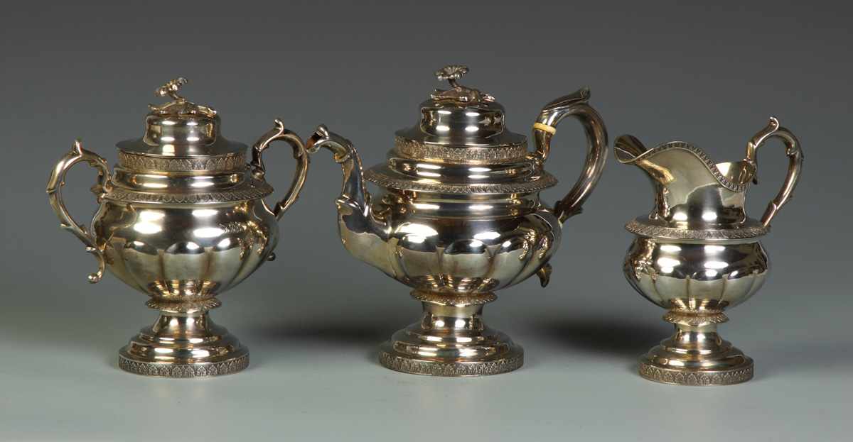 Appraisal: Stebbins Co pc Silver Tea Set Stebbins Co pc Silver