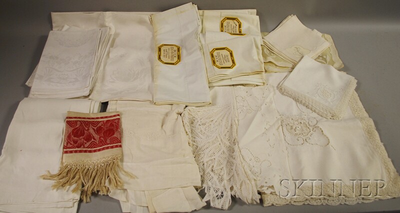 Appraisal: Small Group of Assorted Linens including tablecloths napkins placemats and