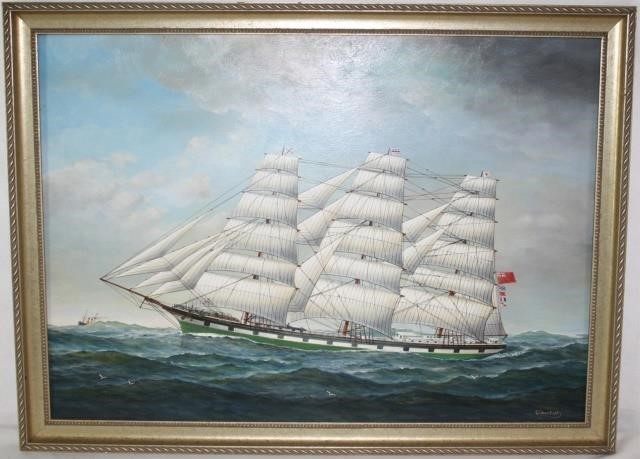 Appraisal: GRAHAM FLIGHT US OIL PAINTING ON BOARD DEPICTING A BRITISH