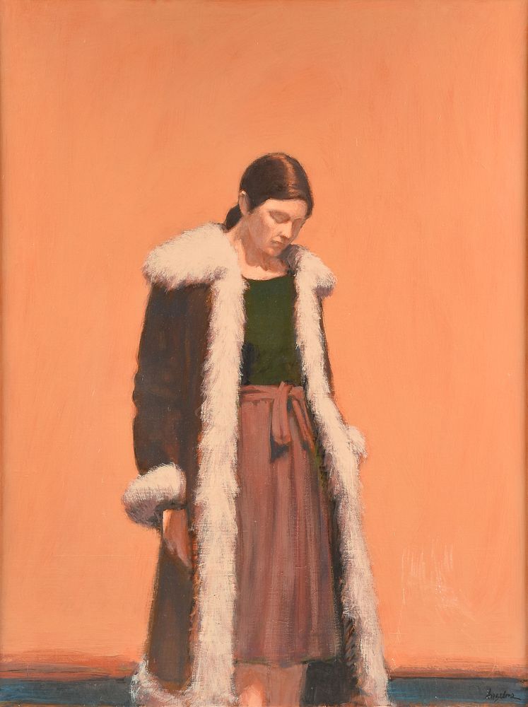 Appraisal: WILLIAM ANZALONE American Texas b A PAINTING Girl in Fur