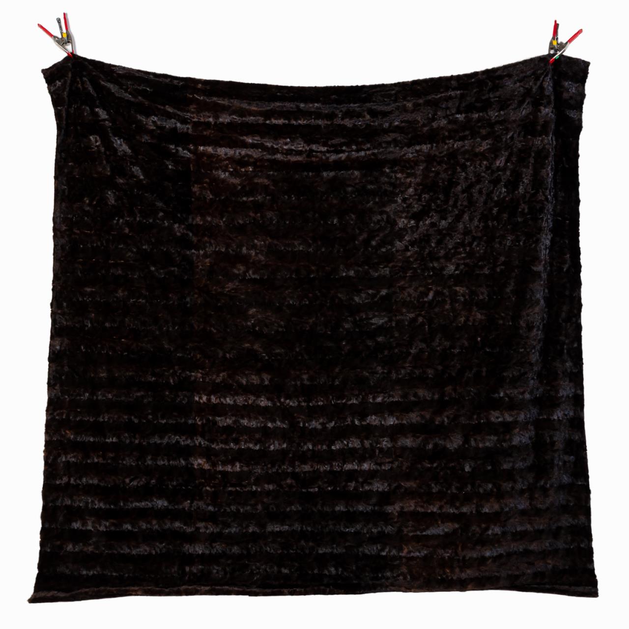 Appraisal: LARGE BROWN MINK FUR THROW BLANKET OR BEDSPREAD Royal Luxury