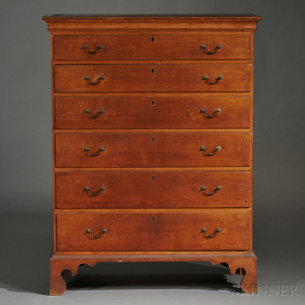 Appraisal: Chippendale Cherry Tall Chest of Drawers probably Massachusetts late th