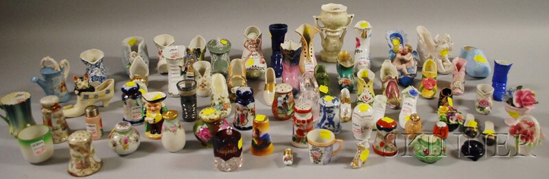 Appraisal: Collection of Miniature Ceramic Shoes Seventeen Shakers and Seven Assorted