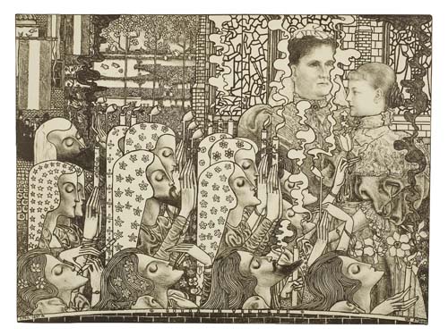 Appraisal: JAN TOOROP Verheugd Gouda Lithograph printed in brown on light