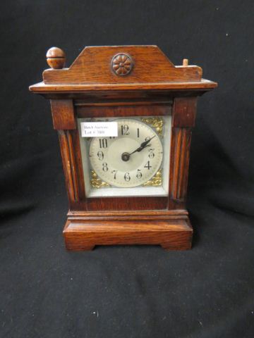 Appraisal: Early Oak Bracket Style Clock with alarm tall wide working