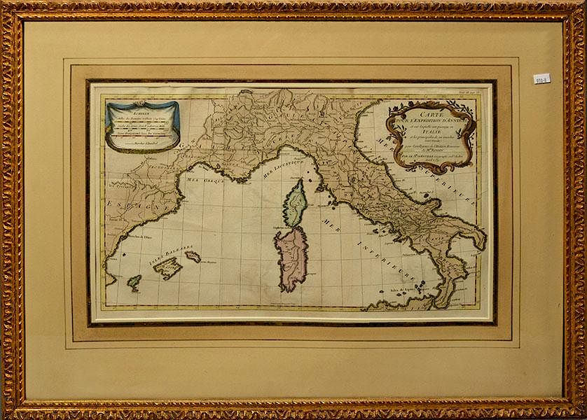 Appraisal: th C Map of Italy th C map of Italy