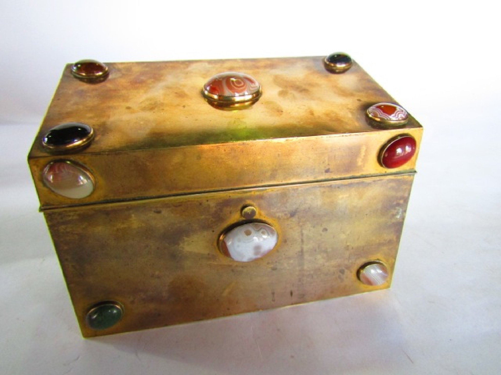 Appraisal: A good quality Victorian brass letter stationery box of octagonal