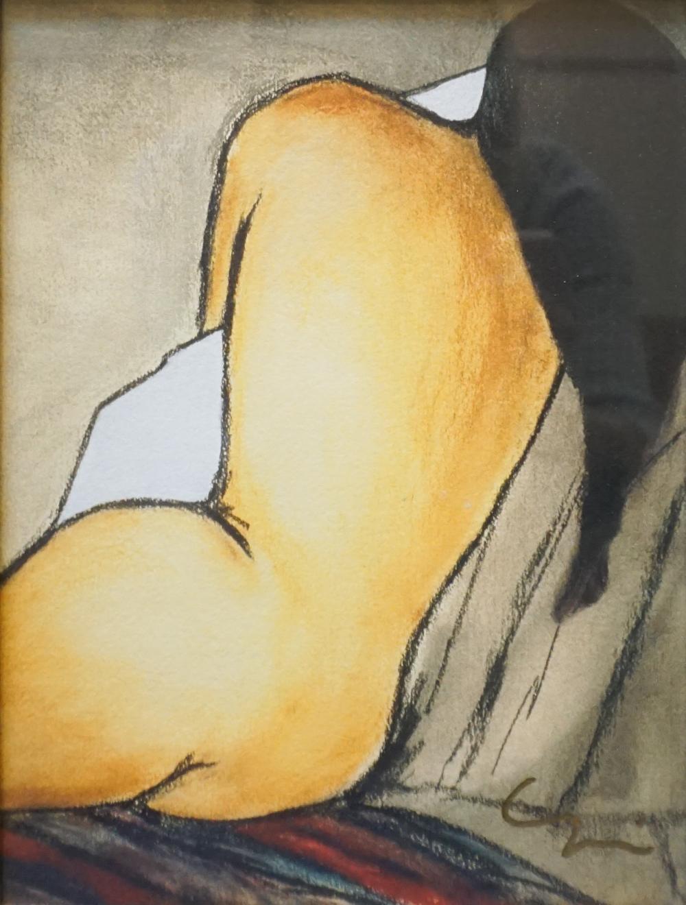 Appraisal: After Alexandra Minguet American th Century Reclining Nude Signed Color