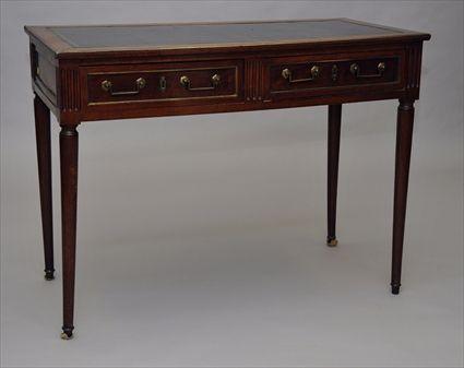 Appraisal: Louis XVI-Style Mahogany and Brass-Mounted Bureau Plat