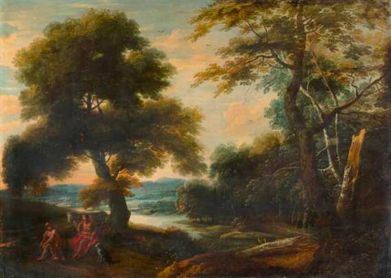 Appraisal: D'ARTHOIS JACQUES Brussels Circle of River and woodland with Mercury