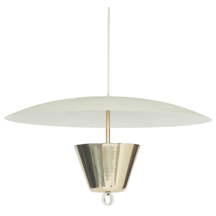 Appraisal: Edward Wormley hanging fixture by Lightolier Inc s white enameled