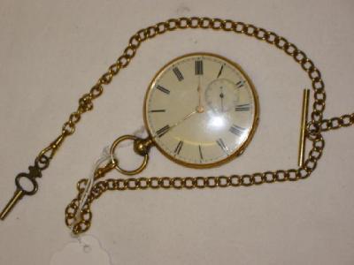 Appraisal: A GENTLEMAN'S POCKET WATCH with Swiss movement ct gold engine