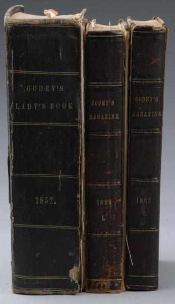 Appraisal: Lot of Godey s Magazine Volumes Description and Many color