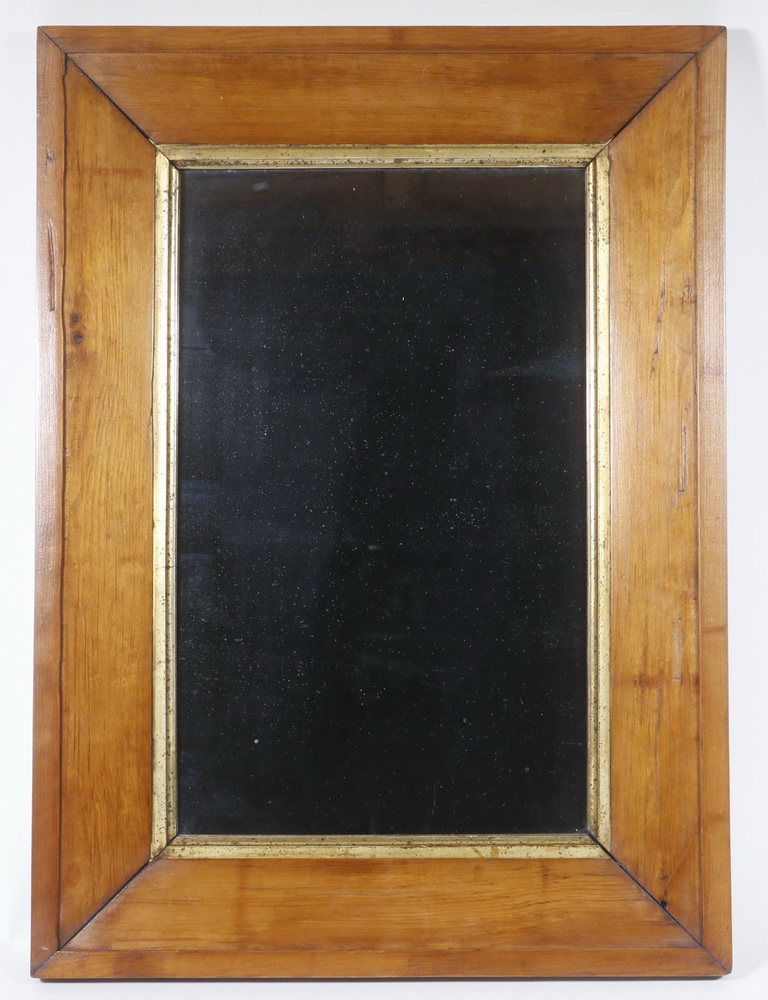 Appraisal: SCRUBBED PINE MIRROR Circa small scrubbed pine mirror with gold