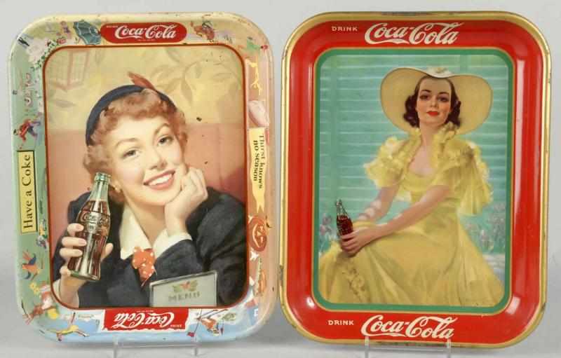 Appraisal: Lot of s to s Coca-Cola Trays Description Includes two