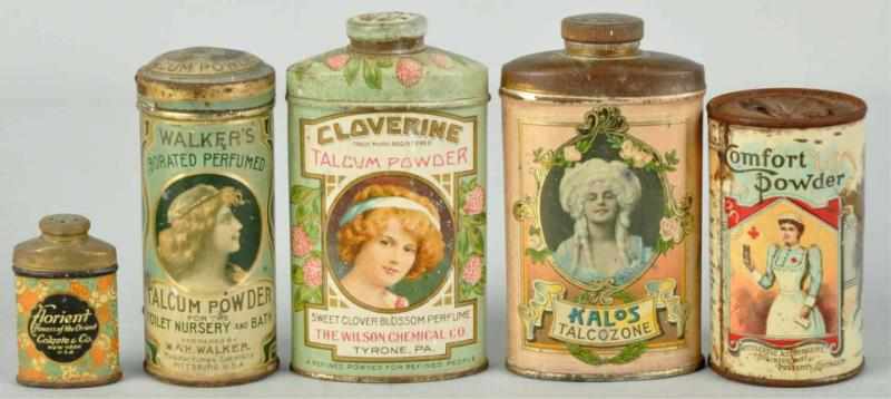 Appraisal: Lot of Assorted Talc Tins Description Includes Cloverine Comfort Kalos