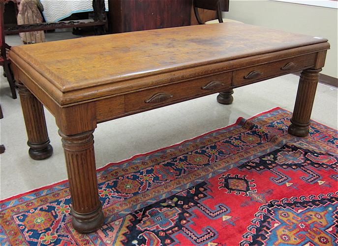 Appraisal: LARGE OAK COURTROOM TABLE American American c having a long