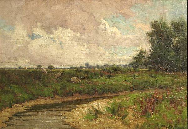 Appraisal: William Edwin Tindall British - A pastoral landscape with a