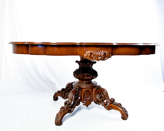 Appraisal: A th C Walnut Breakfast or Hall Table generally oval