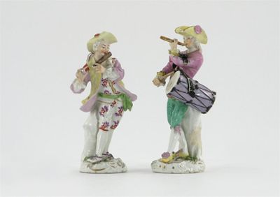 Appraisal: Two Meissen figures of musicians one playing the flute the