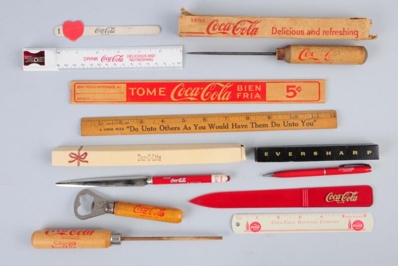 Appraisal: Lot Of Coca-Cola Rulers Ice Picks Nine pieces with average