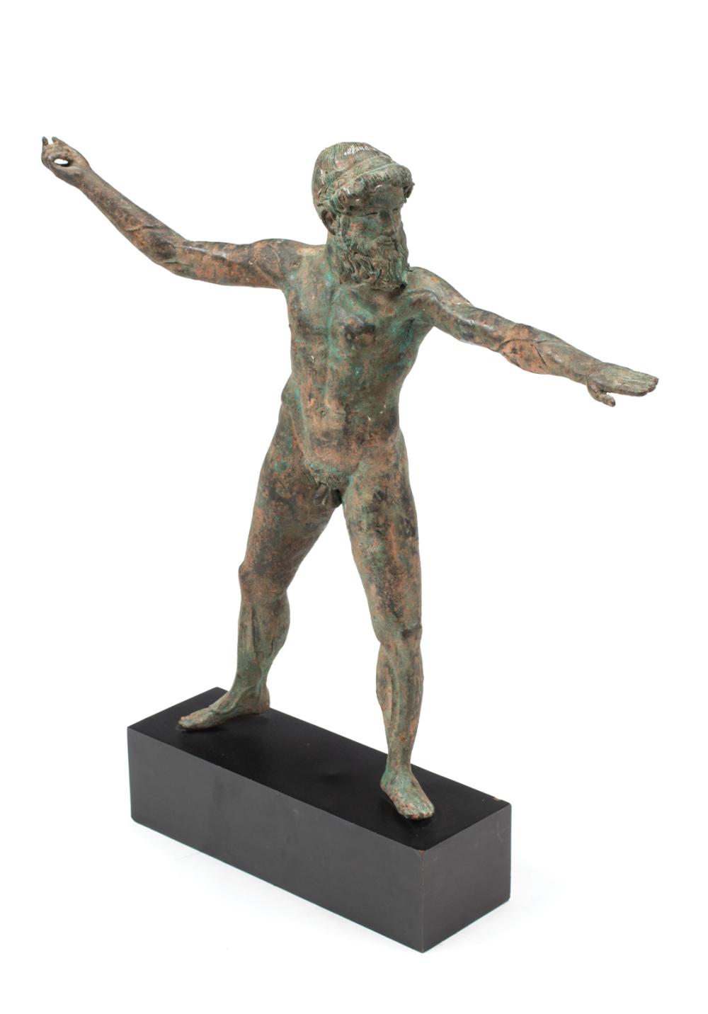 Appraisal: Patinated Bronze Figure of Poseidon after the antique now conserved