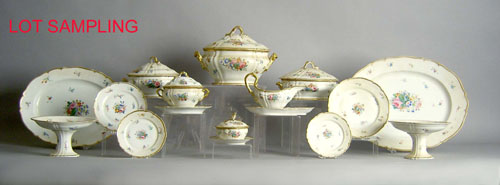 Appraisal: Extensive porcelain dinner service with floral decoration th c