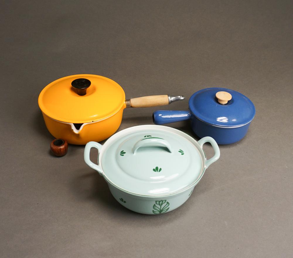 Appraisal: Two Le Creuset and One Dru Holland Enamel Cookware