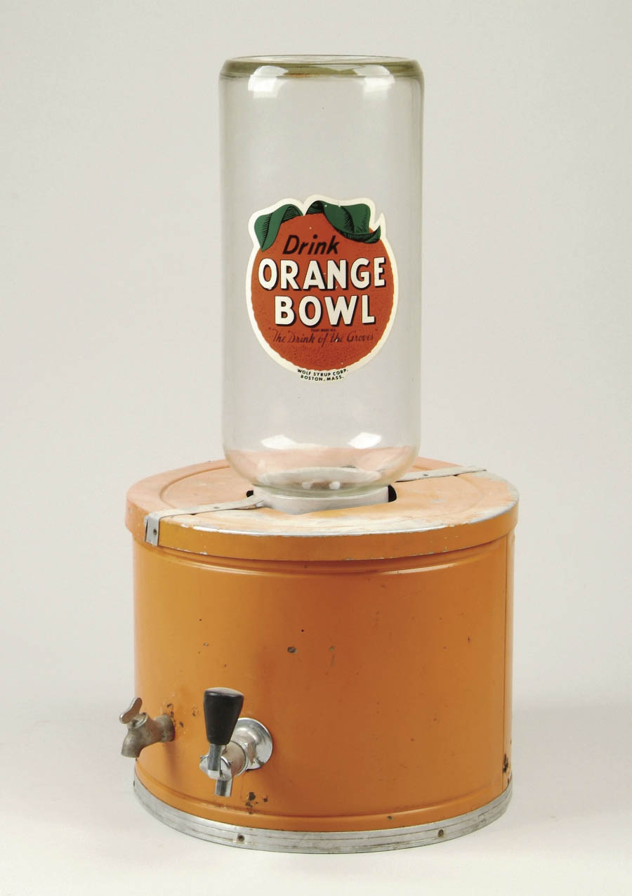 Appraisal: ORANGE BOWL SODA DISPENSER COOLER Two piece dispenser consists of