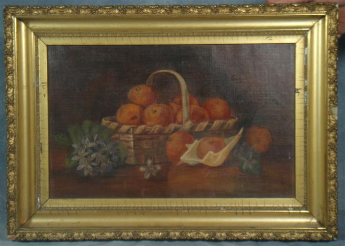 Appraisal: American School - thc basket of oranges on table top