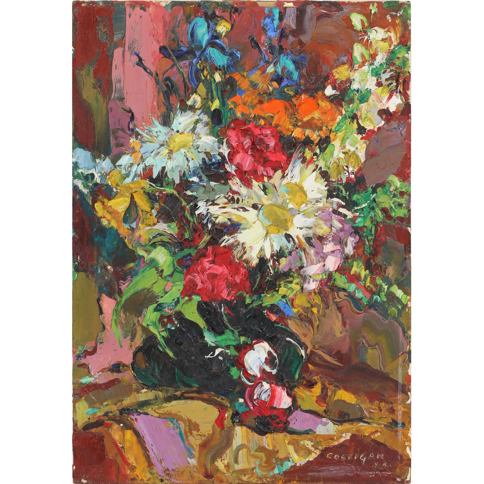 Appraisal: John Costigan - Still Life with Flowers oil on canvas