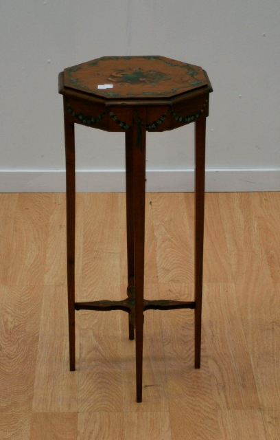 Appraisal: A Sheraton style painted stainwood octagonal topped wine table circa