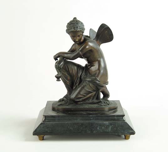 Appraisal: E LAURENT TH TH C FRENCH BRONZE OF NYMPH HOLDING